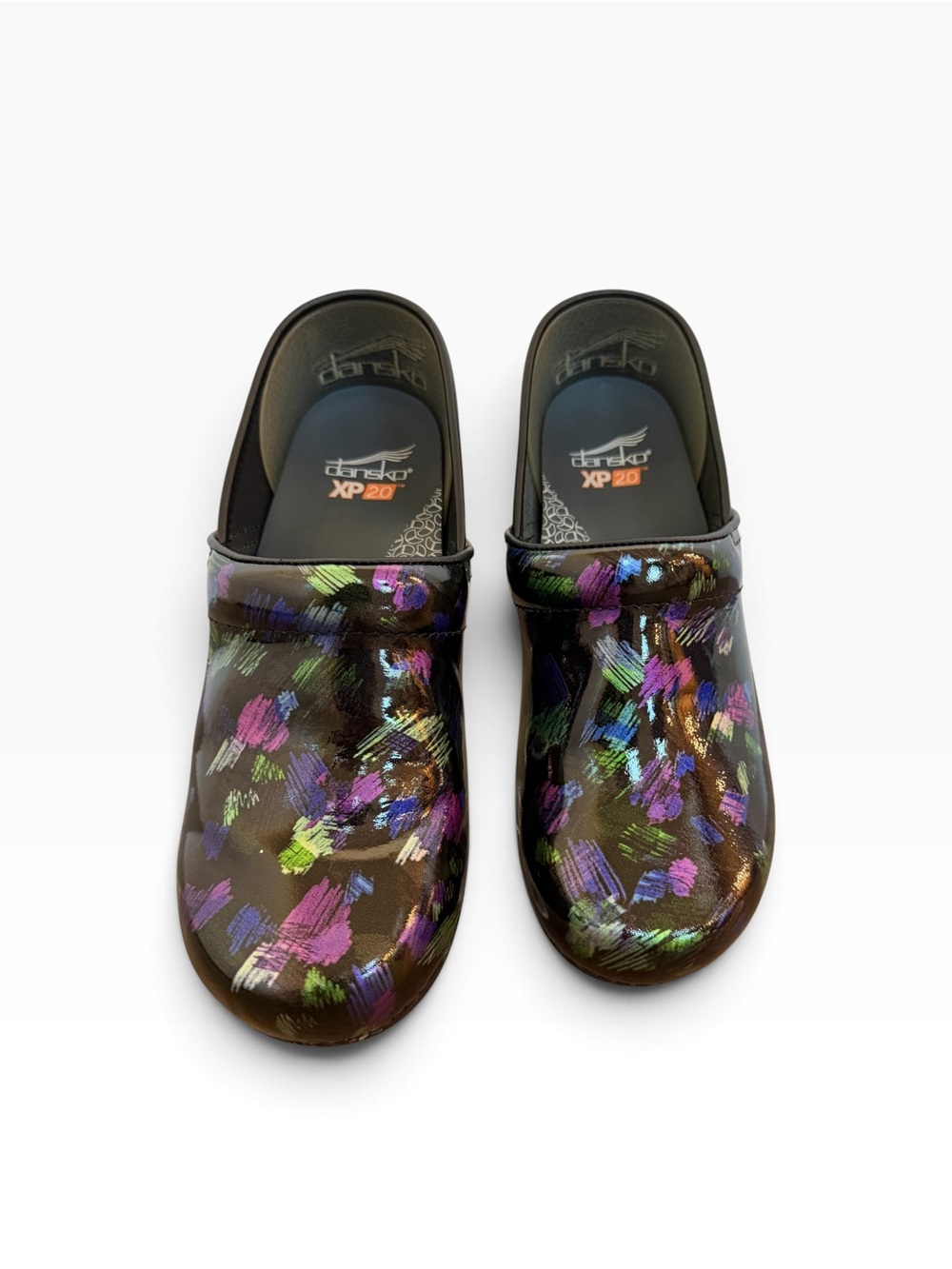 Dansko XP 2.0 Patent Leather Clogs Colored Pencil Whimsigoth Moody Sz 8.5-9